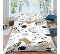 OTBSDNKZZ Dinosaur space adventurecopripiumino microfibra 3 Pezzi stampa 3D con cerniera Cartoon kids Set Di Copripiumino con federa soffice morbida for ragazzi Double（200x200cm）