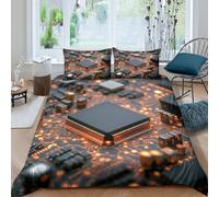 OTBSDNKZZ Electronic circuitSet Di Copripiumino ultra microfibra 3 pezzi motivo 3D con cerniera Tech hardware design copripiumino con federe soffice ultra morbido for coppie Double（200x200cm）