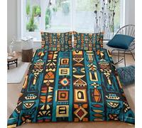 OTBSDNKZZ Ethnic patternsSet Di Copripiumino morbida 3 Pezzi stampa di 3D cerniera nascosta African tribal design copripiumino con federa soffice for bambini adulti ragazzi Super king（260x220cm）