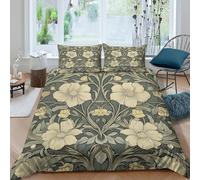 OTBSDNKZZ FloralPatterncopripiumino microfibra morbida Set di 3 Pezzi stampa 3D cerniera nascosta ArtNouveauStyle Set Di Copripiumino con federe traspirante morbida for adolescenti Single（140x200cm）