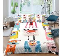 OTBSDNKZZ Funny cartoon dogsSet Di Copripiumino morbida 3 pezzi motivo 3D con cerniera Childlike doodle copripiumino con federa traspirante for bambini adulti ragazzi Super king（260x220cm）