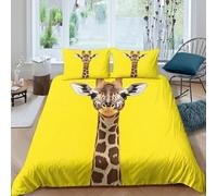 OTBSDNKZZ Giraffe face closeupcopripiumino microfibra 3 Pezzi stampa di 3D con cerniera Wild Animal portr Set Di Copripiumino incluso federe aiosa morbida for ragazzi King（220x240cm）