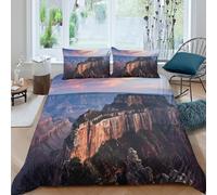 OTBSDNKZZ Grand CanyonSet Di Copripiumino ultra microfibra 3 Pezzi stampa 3D con cerniera Natural Landscape copripiumino con federe soffice ultra morbido for ragazze King（220x240cm）