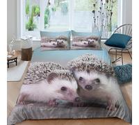 OTBSDNKZZ hedgehog petsSet Di Copripiumino morbida Set di 3 Pezzi stampa di 3D con cerniera cute small animal style copripiumino incluso federe aiosa for bambini adulti ragazzi Double（200x200cm）