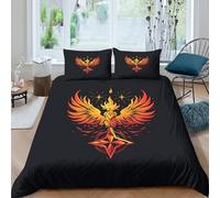OTBSDNKZZ Phoenix symbolSet Di Copripiumino morbida 3 Pezzi stampa 3D cerniera nascosta mythical fire design copripiumino con federe traspirante for bambini adulti ragazzi Single（135x200cm）