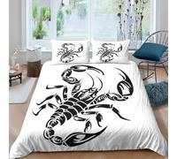 OTBSDNKZZ Scorpion tattoocopripiumino morbida microfibra 3 Pezzi stampa 3D con cerniera tribal design style Set Di Copripiumino con federe traspirante morbida for ragazzi King（220x240cm）