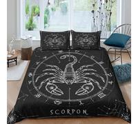 OTBSDNKZZ Scorpion ZodiacSet Di Copripiumino microfibra 3 pezzi motivo 3D con cerniera Astrology Mystical copripiumino con federe soffice ultra morbido for coppie Super king（260x220cm）