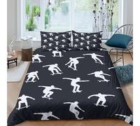 OTBSDNKZZ skateboarder actionSet Di Copripiumino microfibra morbida 3 Pezzi stampa 3D con cerniera urban street style copripiumino incluso federe aiosa ultra morbido for coppie Single（140x200cm）