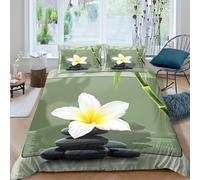 OTBSDNKZZ spa_decorcopripiumino microfibra 3 pezzi motivo 3D con cerniera zen_style_nature Set Di Copripiumino incluso federe aiosa morbida for ragazzi Single（135x200cm）