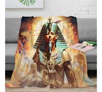 OTBSDNKZZ stampa 3D AncientEgyptPharaoh coperta da ufficio biancheria da letto calda e morbida coperta da viaggio soffice compatta anti-pilling per uso versatile DigitalArtStyle 40x50inch(100x130cm)