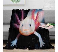OTBSDNKZZ stampa 3D Axolotl pet care coperta da salotto microfibra biancheria da letto non perde pelo plaid da salotto caldo per giovani in casa con amici Aquatic amphibian 50x60inch(127x152cm)