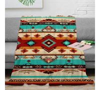 OTBSDNKZZ stampa 3D Aztec pattern coperta da pisolino microfibra biancheria da letto traspirante coperta da ufficio morbida per giovani in pausa pranzo Southwest tribal design 80×90inch(200x230cm)