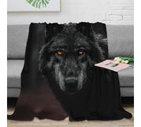 OTBSDNKZZ stampa 3D black wolf eyes coperta da letto microfibra biancheria da letto traspirante plaid da letto anti-pilling per regali per la camera da letto wild animal ritratto 60x80inch(150x200cm)