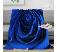 OTBSDNKZZ stampa 3D BlueRoseFlower plaid termico microfibra biancheria da letto compatto coperta da pisolino anti-pilling per studenti durante lo studio NatureInspiredArt 50x60inch(127x152cm)