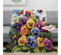 OTBSDNKZZ stampa 3D Butterfly Garden coperta da pisolino microfibra biancheria da letto non perde pelo plaid da pisolino caldo per regali per chi ama riposare Floral arte 40x50inch(100x130cm)