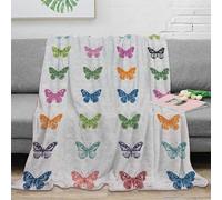 OTBSDNKZZ stampa 3D Butterfly Patte coperta da salotto microfibra biancheria da letto anti-pilling plaid da salotto caldo per regali per il soggiorno nuovo Colorful Graphic Des 50x60inch(127x152cm)