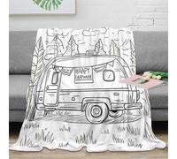 OTBSDNKZZ stampa 3D camping trailer coperta termica microfibra biancheria da letto isolante coperta da letto anti-pilling per regali per nonni hand drawn 60x80inch(150x200cm)