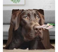 OTBSDNKZZ stampa 3D Chocolate cane coperta da ufficio microfibra biancheria da letto compatta coperta da riposo calda per lavoratori giovani a distanza Portrait pet image 80×90inch(200x230cm)