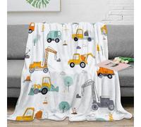 OTBSDNKZZ stampa 3D Construction ve coperta in pile microfibra biancheria da letto morbida e calda plaid versatile anti-pilling per regali di ogni occasione cartoon kids design 40x50inch(100x130cm)