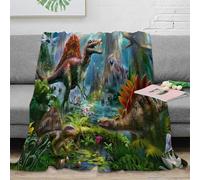 OTBSDNKZZ stampa 3D Dinosaur scena coperta da viaggio microfibra biancheria da letto morbida coperta da riposo anti-pilling per giovani in viaggio lavoro prehistoric jungle arte 60x80inch(150x200cm)
