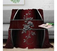 OTBSDNKZZ stampa 3D Elegant roses coperta termica microfibra biancheria da letto lavabile plaid termico anti-pilling per giovani in inverno rigido vintage floreale design 40x50inch(100x130cm)