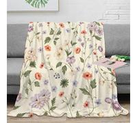 OTBSDNKZZ stampa 3D FloralPattern coperta per aria condizionata microfibra biancheria da letto morbida coperta per estate leggera e anti-pilling per estate VintageBotanicalStyle 60x80inch(150x200cm)