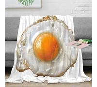 OTBSDNKZZ stampa 3D Fried egg coperta da divano microfibra biancheria da letto non perde pelo coperta da letto morbida e calda traspirante per letto Breakfast food 40x50inch(100x130cm)