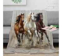 OTBSDNKZZ stampa 3D gallop dynamic coperta da camera da letto microfibra biancheria da letto lavabile coperta da letto per regali per la camera da letto nuova Painting wild 80×90inch(200x230cm)