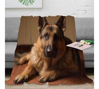 OTBSDNKZZ stampa 3D German Shepherd coperta da riposo microfibra biancheria da letto morbida plaid da riposo caldo e traspirante lavabile in lavatrice per relax Pet Portrait 80×90inch(200x230cm)