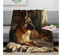 OTBSDNKZZ stampa 3D German Shepherd coperta microfibra biancheria da letto lavabile e morbida coperta da viaggio leggera per regali per gite e vacanze Lifestyle Portrait 60x80inch(150x200cm)