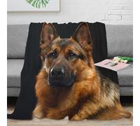 OTBSDNKZZ stampa 3D German Shepherd coperta termica microfibra biancheria da letto lavabile plaid termico anti-pilling per regali invernali premurosi Pet Portrait 40x50inch(100x130cm)