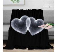 OTBSDNKZZ stampa 3D glowing hearts coperta in pile microfibra biancheria da letto lavabile plaid in pile anti-pilling per studenti universitari cosmic love design 80×90inch(200x230cm)