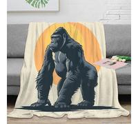 OTBSDNKZZ stampa 3D Gorilla standin coperta in pile microfibra biancheria da letto traspirante plaid in pile morbido per regali per amanti del comfort animale selvatico il 50x60inch(127x152cm)