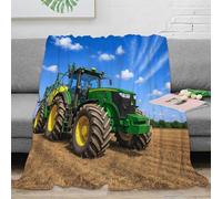 OTBSDNKZZ stampa 3D Green tractor f coperta microfibra biancheria da letto lavabile e morbida coperta da viaggio leggera per regali per gite e vacanze agricultural machine 70×80inch(180x200cm)