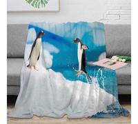 OTBSDNKZZ stampa 3D in motion coperta da viaggio microfibra biancheria da letto morbida coperta da riposo calda e soffice anti-pilling per relax in viaggio Antarctic wildlife 40x50inch(100x130cm)