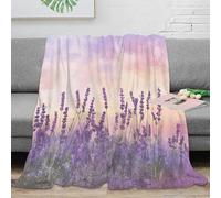 OTBSDNKZZ stampa 3D Lavender field coperta da camera da letto microfibra biancheria da letto lavabile coperta da letto anti-pilling per residenze universitarie Pastel acquerello 80×90inch(200x230cm)