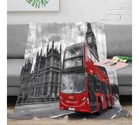 OTBSDNKZZ stampa 3D London bus coperta da salotto microfibra biancheria da letto soffice plaid da salotto lavabile per giovani in casa condivisa cityscape travel 60x80inch(150x200cm)