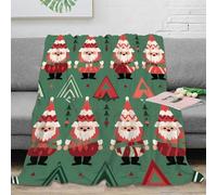 OTBSDNKZZ stampa 3D Natale Santa coperta da camera da letto microfibra biancheria da letto lavabile coperta da letto anti-pilling per residenze universitarie Vector Flat Design 50x60inch(127x152cm)