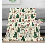 OTBSDNKZZ stampa 3D Natale Trees coperta da camera da letto microfibra biancheria da letto lavabile coperta da letto anti-pilling per residenze universitarie Hand drawn 50x60inch(127x152cm)