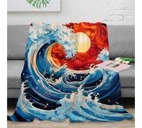 OTBSDNKZZ stampa 3D OceanWaveArt coperta in pile microfibra biancheria da letto soffice e calda coperta termica traspirante non perde pelo per uso quotidiano AbstractSurrealStyle 50x60inch(127x152cm)