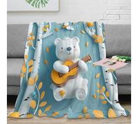OTBSDNKZZ stampa 3D playing guitar coperta in pile microfibra biancheria da letto non perde pelo plaid in pile morbido e caldo lavabile in lavatrice per casa Children's room 50x60inch(127x152cm)