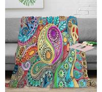 OTBSDNKZZ stampa 3D Psychedelic pat coperta da letto microfibra biancheria da letto traspirante plaid da letto anti-pilling per giovani in camera condivisa vibrante abstract ar 80×90inch(200x230cm)