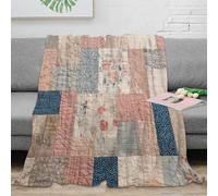 OTBSDNKZZ stampa 3D Quilted patchwo plaid da divano microfibra biancheria da letto non perde pelo coperta da divano morbida per regali per la casa vintage floreale des 50x60inch(127x152cm)