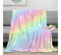 OTBSDNKZZ stampa 3D RainbowGlitter coperta per tutte le stagioni microfibra biancheria da letto lavabile coperta versatile morbida per regali per ogni stagione PastelSparkleStyle 70×80inch(180x200cm)