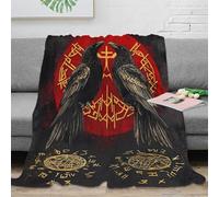 OTBSDNKZZ stampa 3D Raven duo coperta da camera da letto microfibra biancheria da letto lavabile coperta da letto anti-pilling per residenze universitarie mitico tattoo arte 50x60inch(127x152cm)