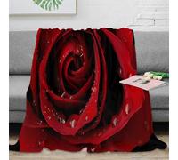 OTBSDNKZZ stampa 3D RedRoseBloom coperta microfibra biancheria da letto non perde pelo coperta da camera da letto calda per studenti in dormitorio NatureInspiredArt 80×90inch(200x230cm)