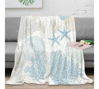 OTBSDNKZZ stampa 3D Seashell patterns coperta da letto microfibra biancheria da letto compatta coperta da camera da letto morbida per regali per studenti Coastal decorative 50x60inch(127x152cm)