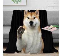 OTBSDNKZZ stampa 3D ShibaInuDog coperta da letto microfibra biancheria da letto lavabile plaid da letto morbido e caldo anti-pilling per uso notturno CutePetPortrait 50x60inch(127x152cm)