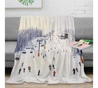 OTBSDNKZZ stampa 3D Ski resort scen coperta per tutte le stagioni biancheria da letto versatile coperta in pile anti-pilling non perde pelo per tutto l'anno Inverno sports lifes 80×90inch(200x230cm)