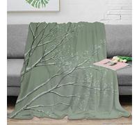 OTBSDNKZZ stampa 3D Snowy branches plaid termico microfibra biancheria da letto compatto coperta da pisolino anti-pilling per studenti durante lo studio Inverno botanical arte 70×80inch(180x200cm)